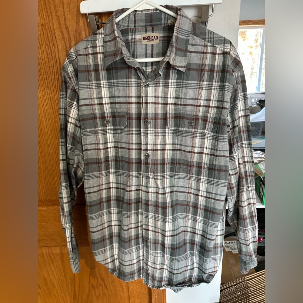 RedHead Gray and Brown Plaid Casual Shirt
